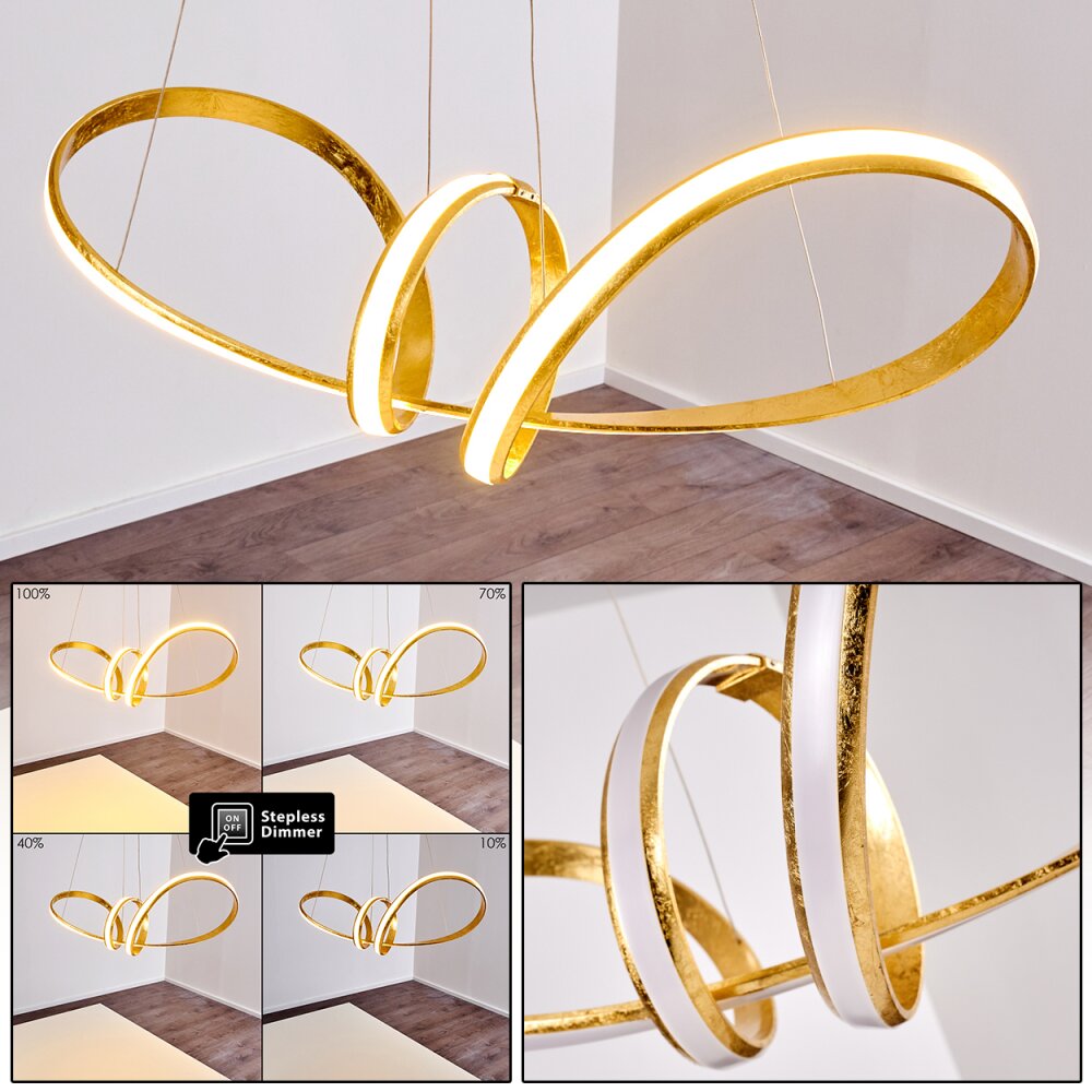 Woyens Pendelleuchte LED Gold, 1-flammig main product photo