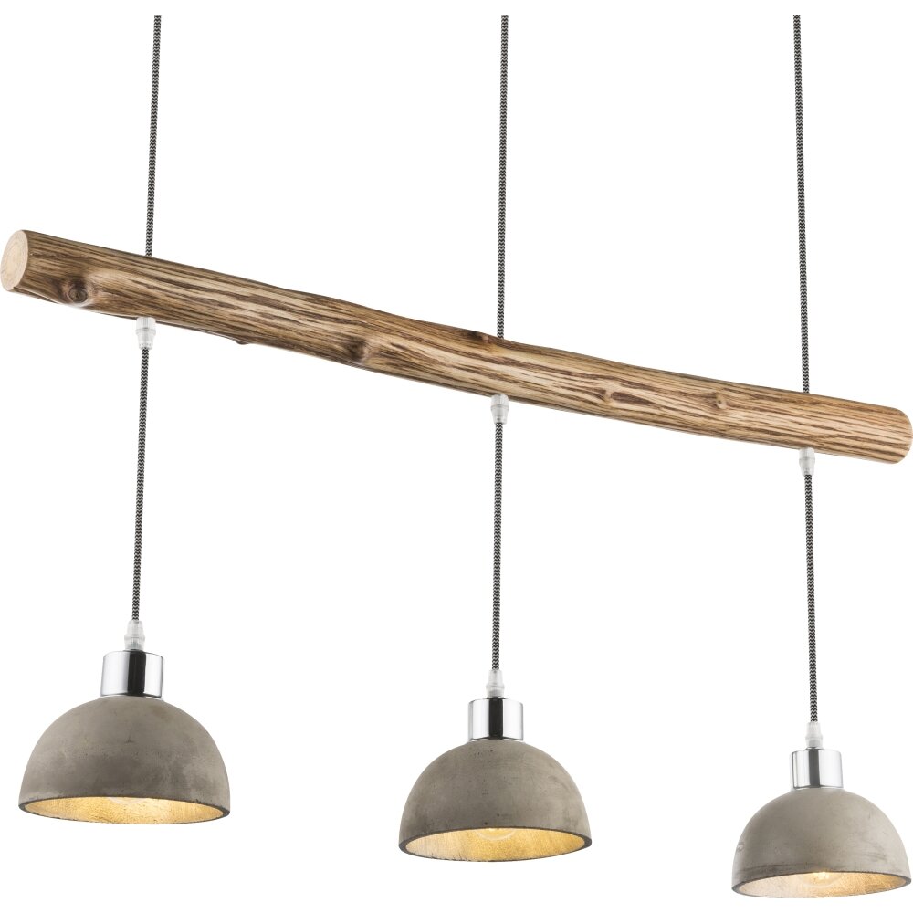 Globo Jebel Hängeleuchte Holz dunkel, Nickel-Matt, 3-flammig main product photo