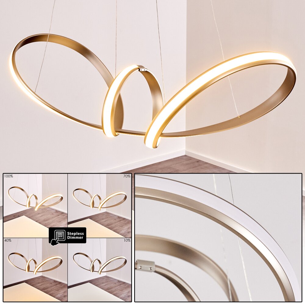 Woyens Pendelleuchte LED Edelstahl, 1-flammig main product photo