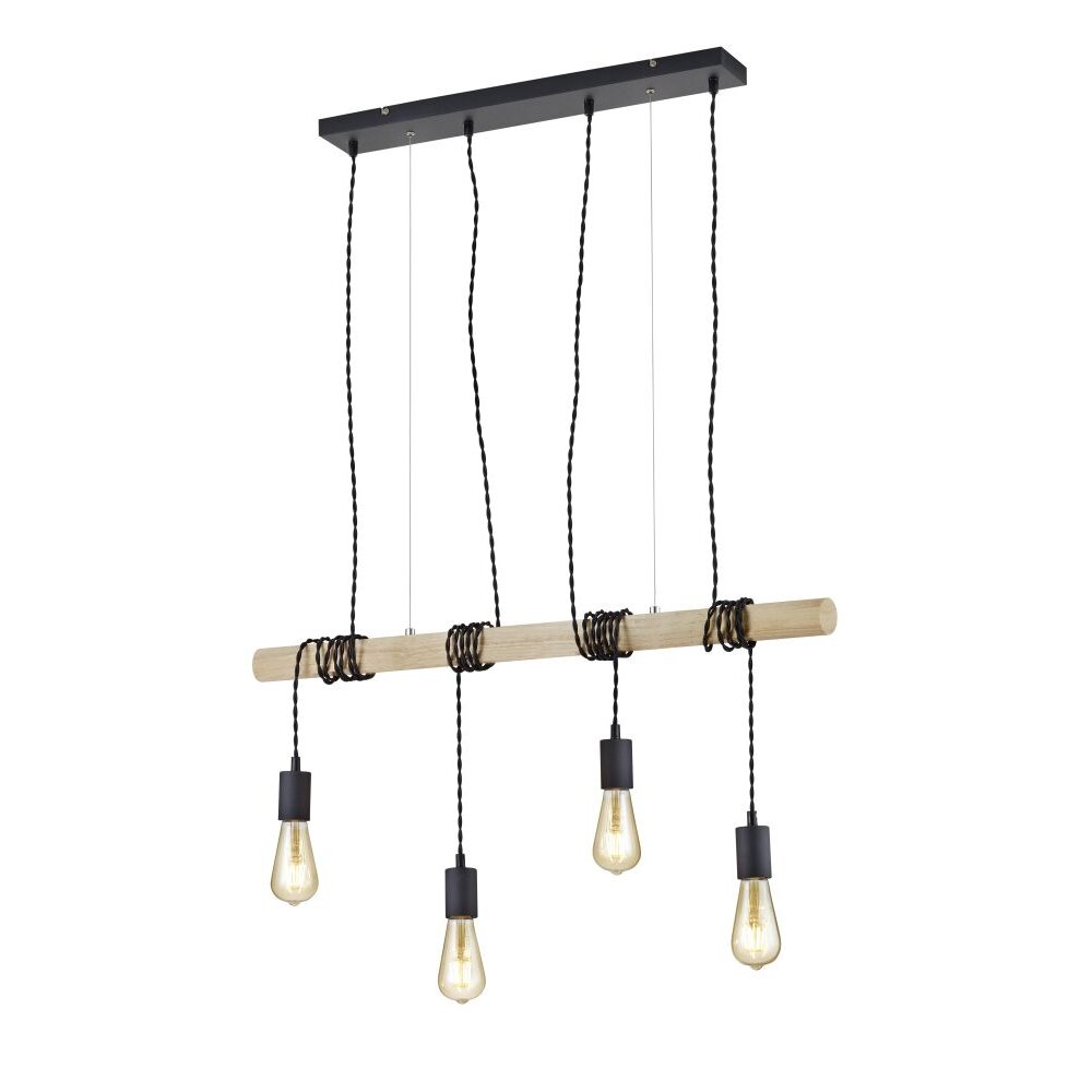 Reality BRODY Pendelleuchte Schwarz, 4-flammig main product photo