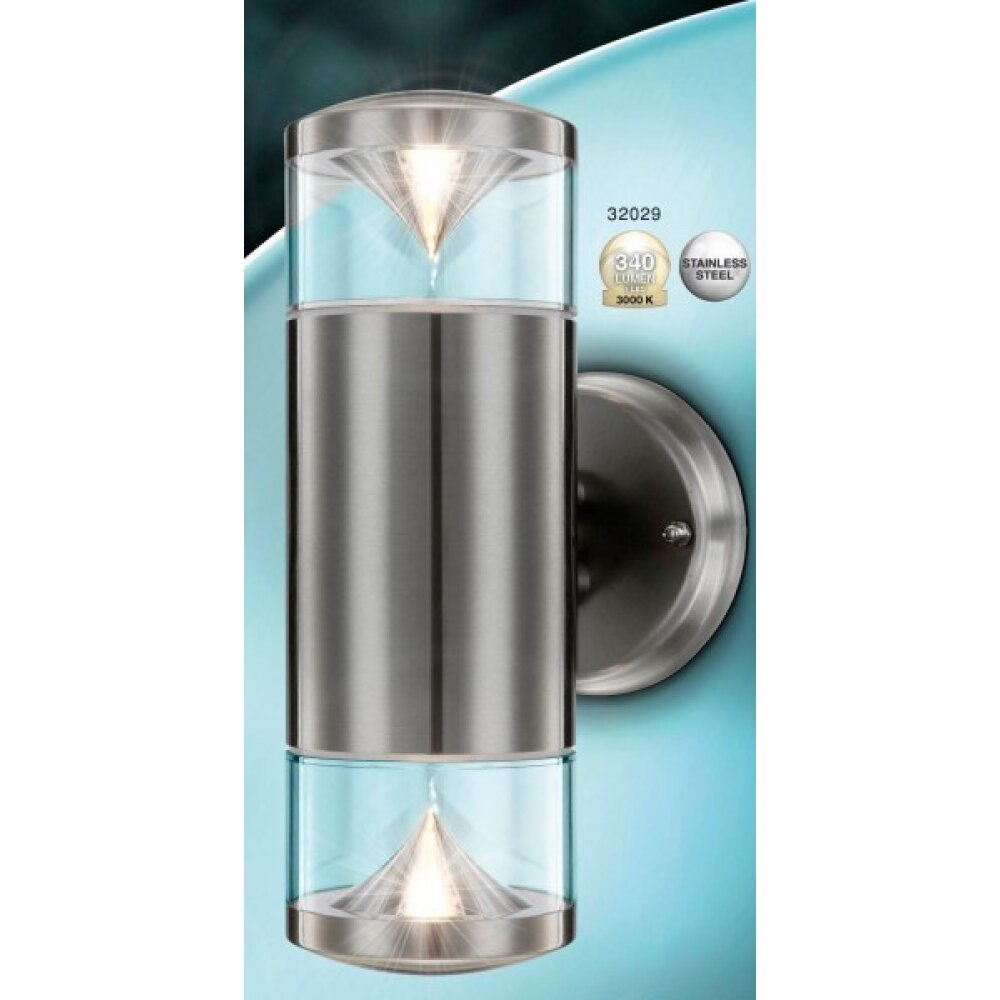 Globo CARME Außenleuchte LED Edelstahl, 2-flammig main product photo