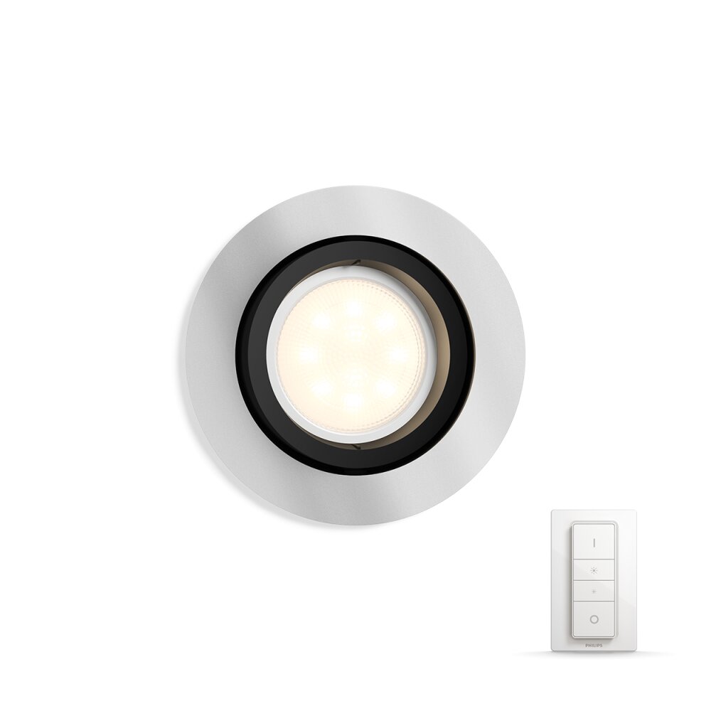 Philips Hue Ambiance White Milliskin Einbauspot Basis-Set Silber, 1-flammig, Fernbedienung main product photo