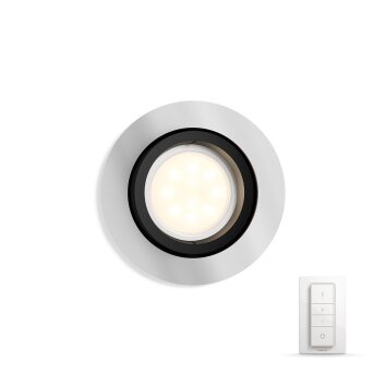 Philips Hue Ambiance White Milliskin Einbauspot Basis-Set Silber, 1-flammig, Fernbedienung