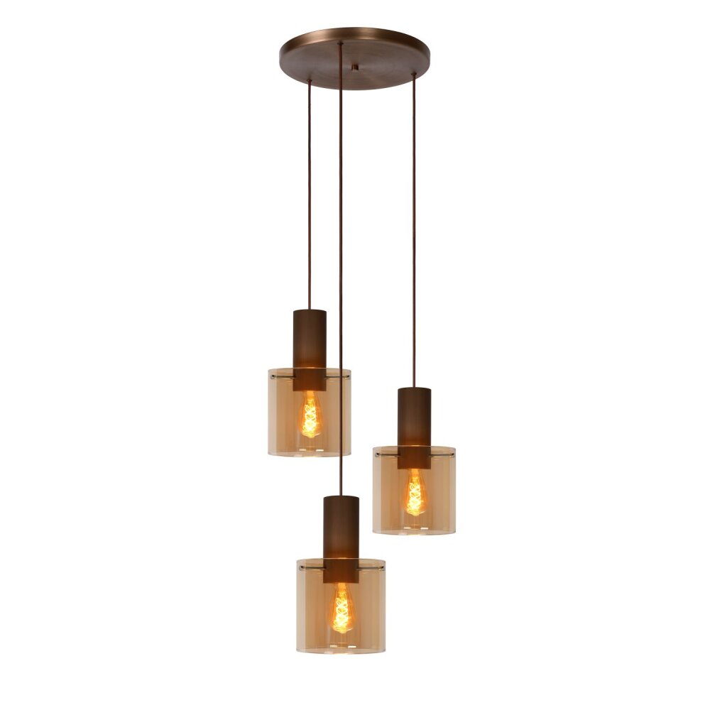 Lucide TOLEDO Pendelleuchten Kupferfarben, 3-flammig main product photo