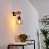 Gondo Wandleuchte Holz hell, Schwarz, 1-flammig