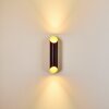 Saulcy Außenwandleuchte LED Schwarz-Gold, 2-flammig