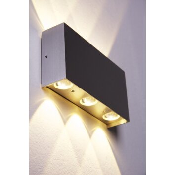 Stream Wandleuchte Aluminium, 6-flammig