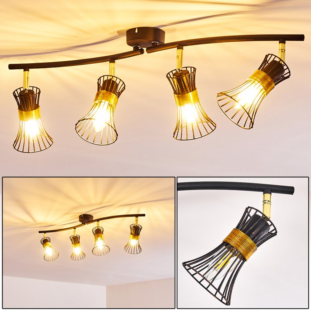 Ayen Deckenleuchte Schwarz-Gold, 4-flammig main product photo