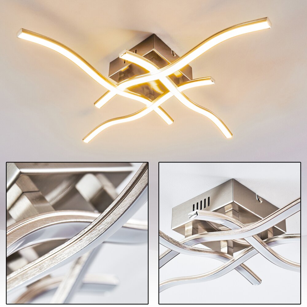 Mapleton Deckenleuchte LED Nickel-Matt, 4-flammig main product photo