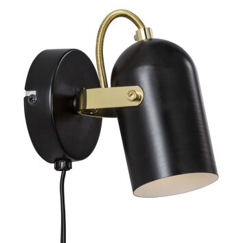 Nordlux LOTUS Wandleuchte Messing, Schwarz, 1-flammig