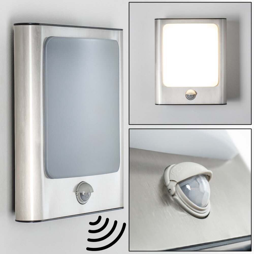 Kimola Aussenwandleuchte LED Nickel-Matt, 1-flammig, Bewegungsmelder main product photo