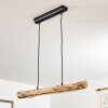 Winterthur Pendelleuchte LED Holz hell, Schwarz, 1-flammig