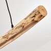 Winterthur Pendelleuchte LED Holz hell, Schwarz, 1-flammig