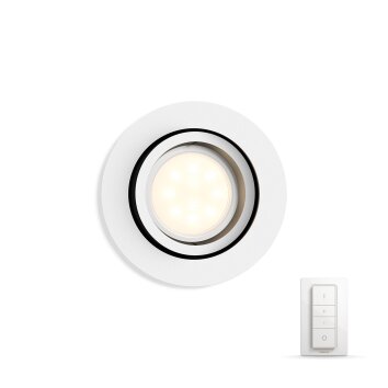 Philips Hue Ambiance White Milliskin Einbauspot Basis-Set Weiß, 1-flammig, Fernbedienung