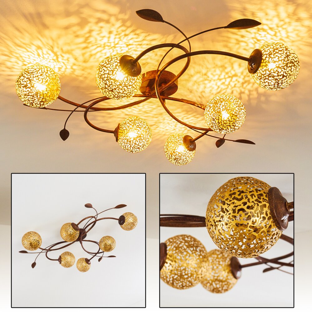 Virga Deckenleuchte Braun, 6-flammig main product photo