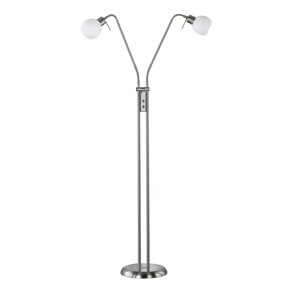 Trio Leuchten FREDDY Stehleuchte LED Nickel-Matt, 2-flammig main product photo