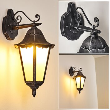 Lignac Außenwandleuchte Schwarz, Silber, 1-flammig