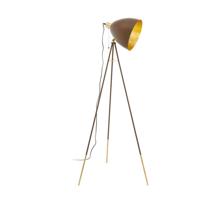 eglo lampada da terra chester1 piantana e27 1x60w ruggine
