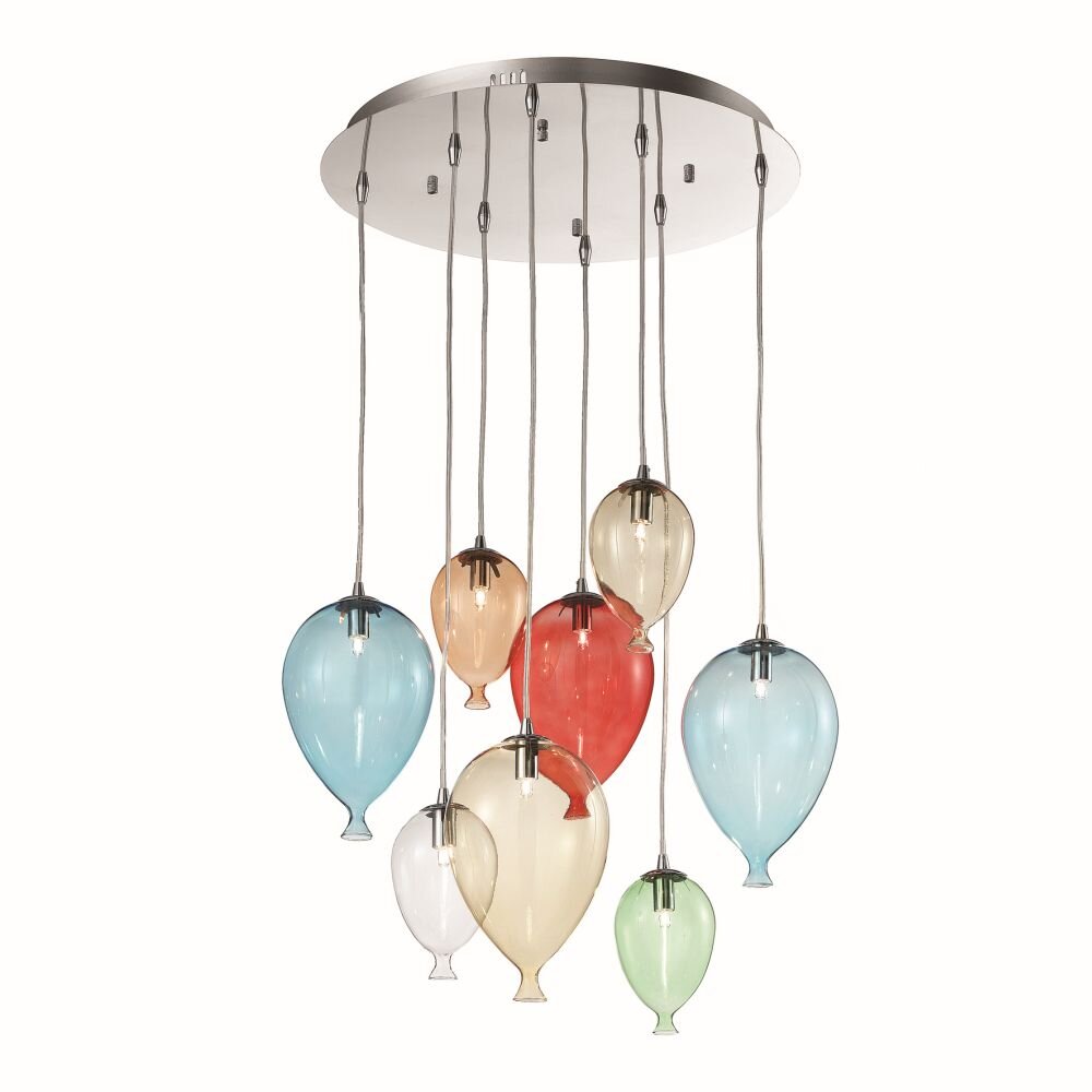 Ideal Lux CLOWN Hängeleuchte Chrom, 8-flammig main product photo