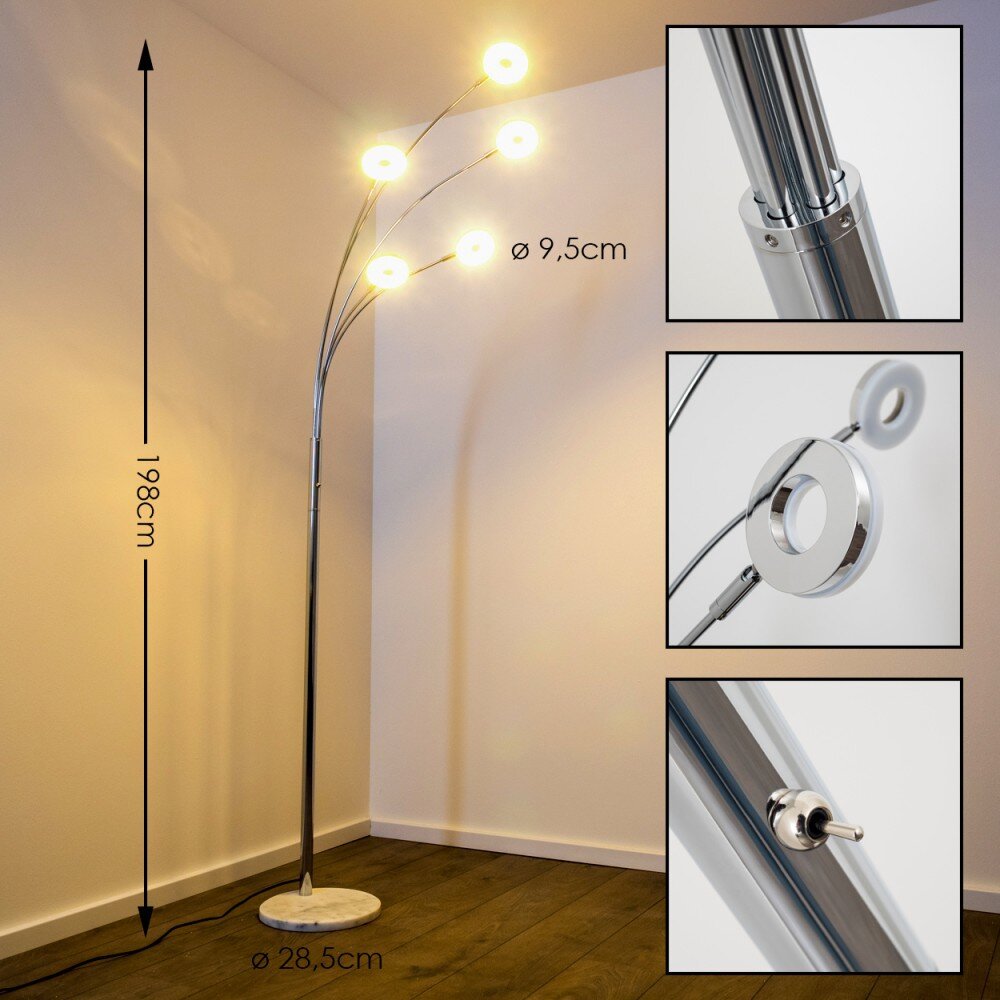 Reality RENNES Stehleuchte LED Chrom, 5-flammig main product photo