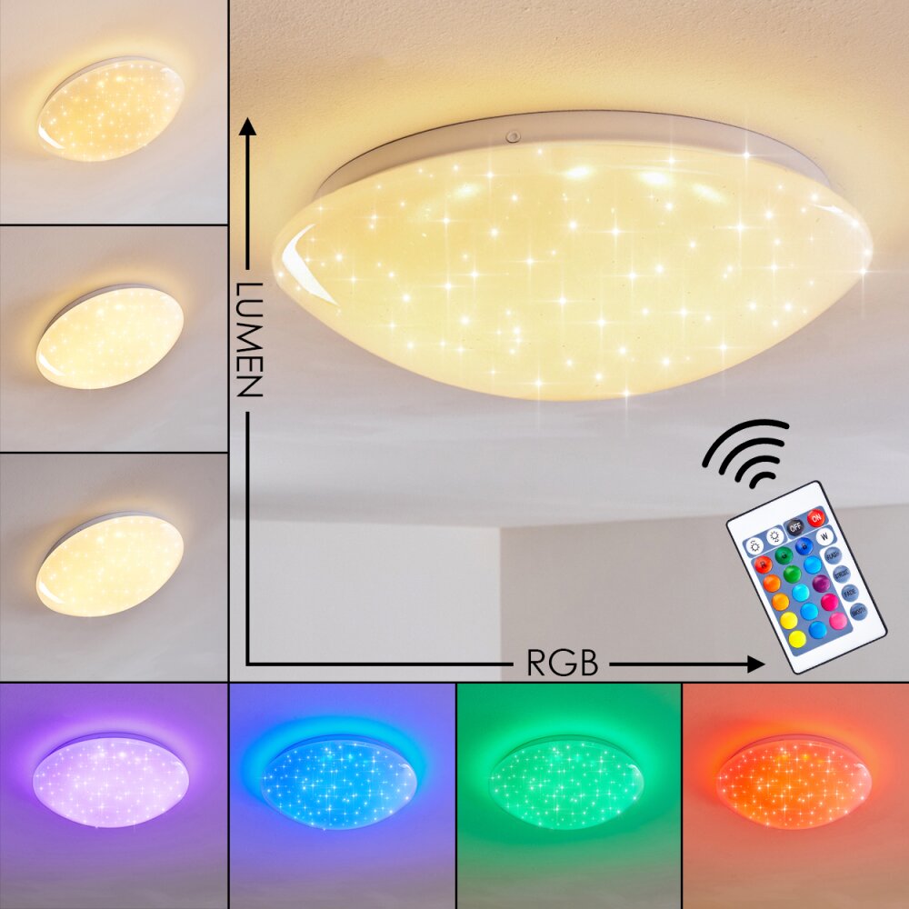 Kendal Deckenleuchte LED Weiß, 1-flammig, Fernbedienung, Farbwechsler main product photo