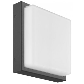 LCD Außenwandleuchte LED Grau, 1-flammig, Bewegungsmelder
