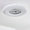 Petrovac Deckenventilator LED Chrom, Weiß, 1-flammig, Fernbedienung