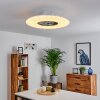 Petrovac Deckenventilator LED Chrom, Weiß, 1-flammig, Fernbedienung