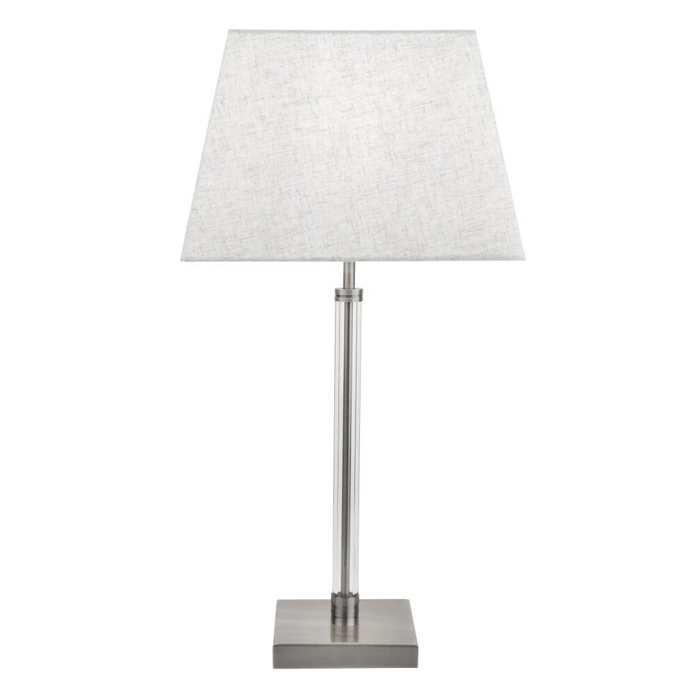 Searchlight SIENA Tischleuchte Nickel-Matt, Transparent, Klar, Weiß, 1-flammig main product photo
