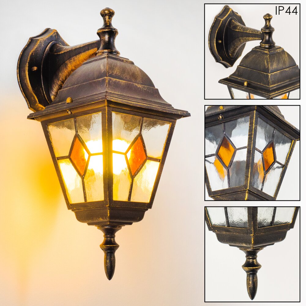 Antibes Außenwandleuchte Braun, Gold, 1-flammig main product photo