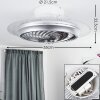 Tamworth Deckenventilator LED Silber, Transparent, Klar, 1-flammig, Fernbedienung