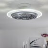 Tamworth Deckenventilator LED Silber, Transparent, Klar, 1-flammig, Fernbedienung