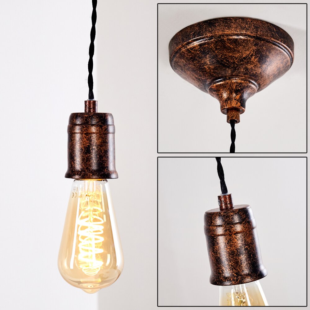 Vintage Lemone Hängeleuchte Braun, 1-flammig main product photo