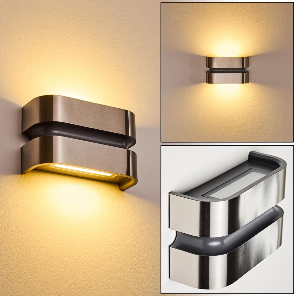 Kolding Außenwandleuchte LED Edelstahl, Schwarz, 1-flammig main product photo