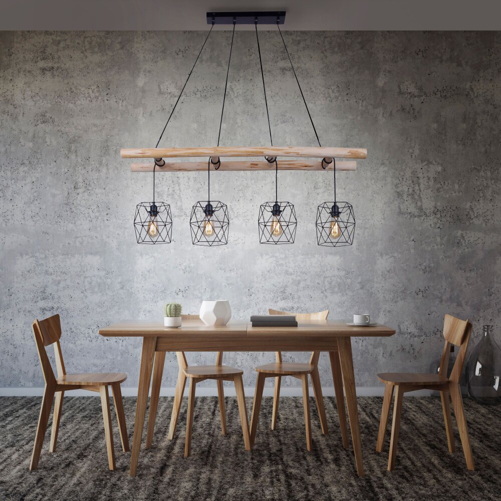 Leuchten Direkt EDGAR Pendelleuchte Schwarz, 4-flammig main product photo