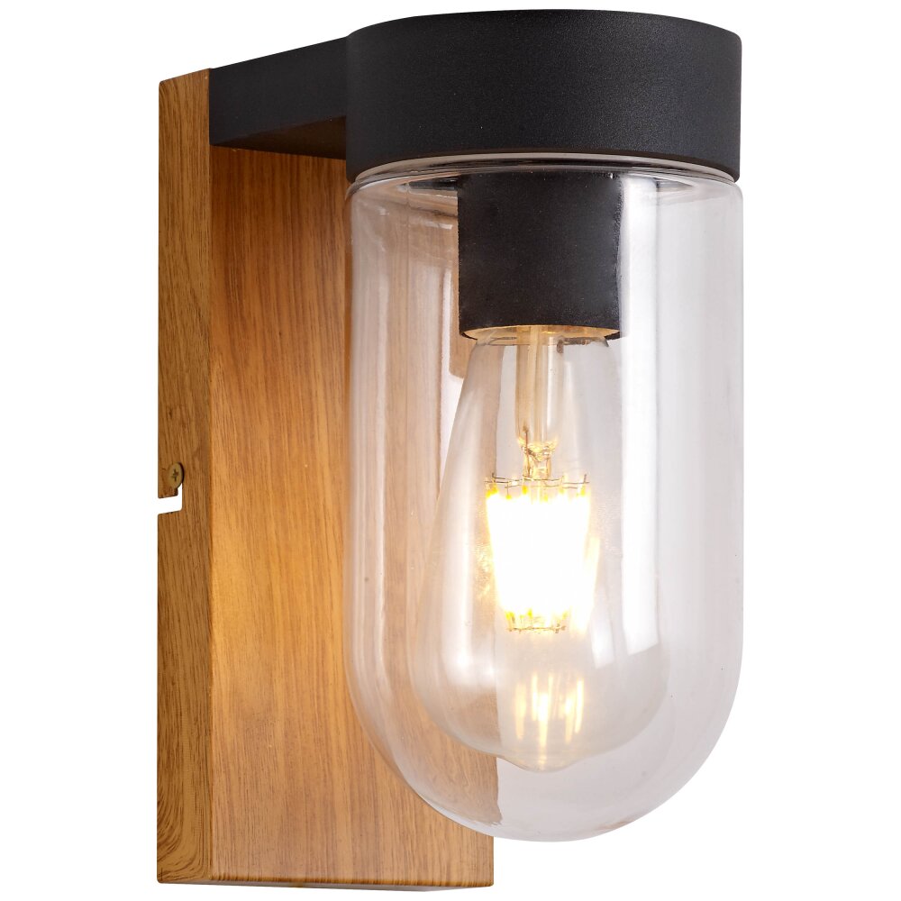 Brilliant Cabar Wandleuchte Holz dunkel, Schwarz, 1-flammig main product photo