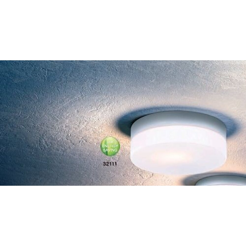 Globo VRANOS Deckenleuchte Edelstahl, Silber, Weiß, 1-flammig main product photo