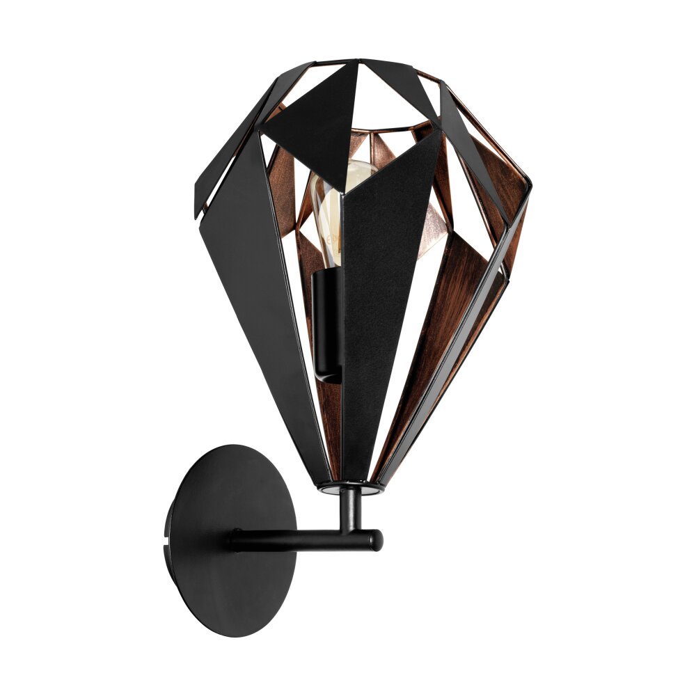 Eglo CARLTON Wandleuchte Kupferfarben, Schwarz, 1-flammig main product photo