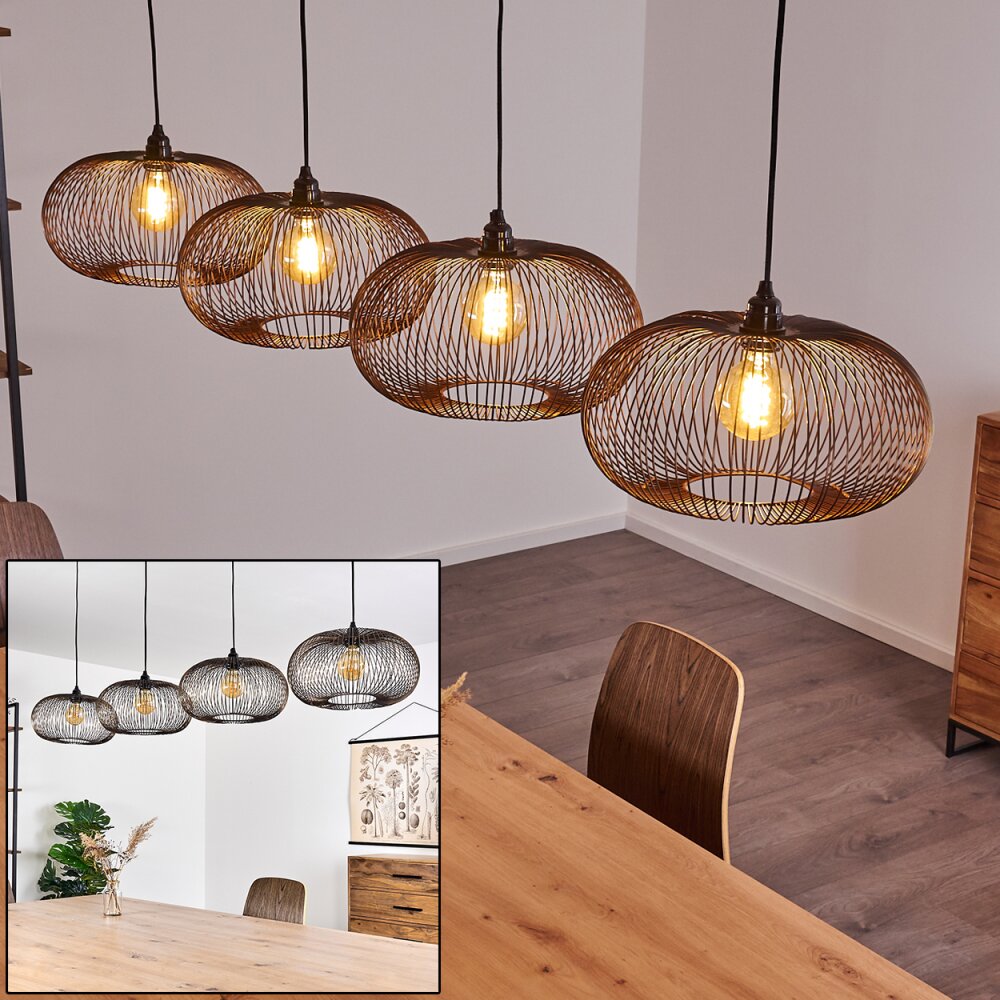 Agueda Hängeleuchte Schwarz, 4-flammig main product photo