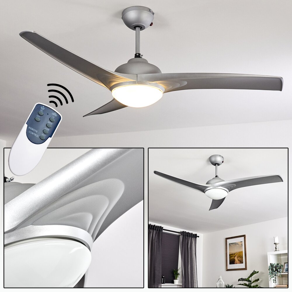 Sanford Deckenventilator Silber, 1-flammig, Fernbedienung main product photo