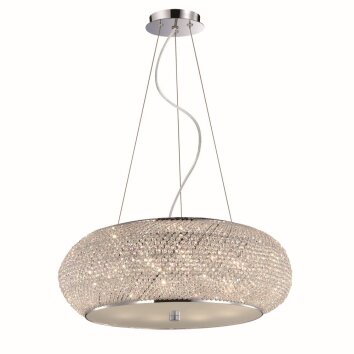 Ideal Lux PASHA Hängeleuchte Chrom, Kristalloptik, 10-flammig