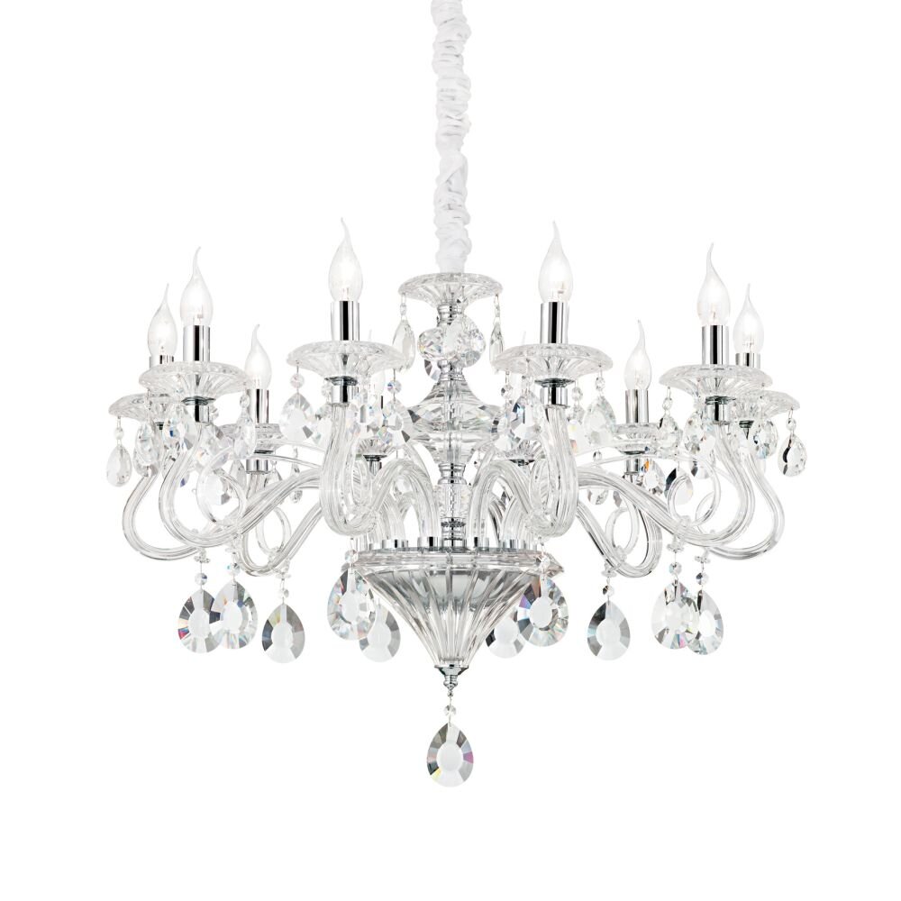 Ideal Lux NEGRESCO Kronleuchter Chrom, Kristalloptik, 10-flammig main product photo