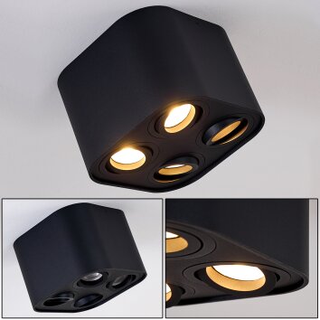 Baishan Deckenleuchte Schwarz, 4-flammig