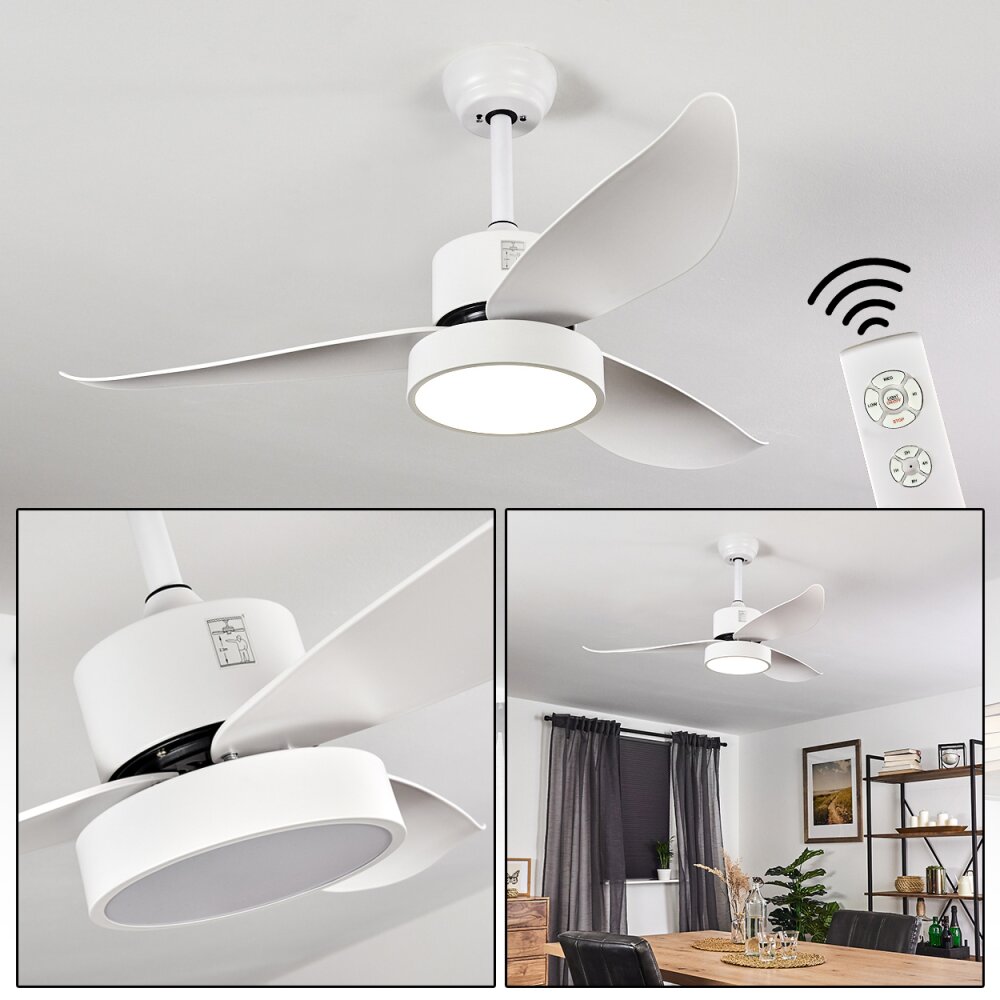 Doha Deckenventilator LED Weiß, 1-flammig, Fernbedienung Doha Deckenventilator LED Weiß, 1-flammig, Fernbedienung