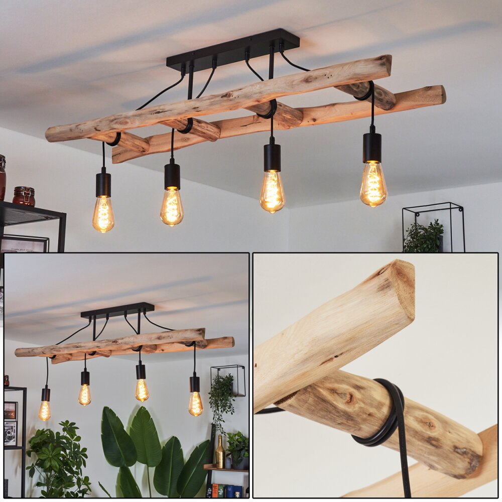 Yaak Deckenleuchte Braun, Schwarz, 4-flammig main product photo