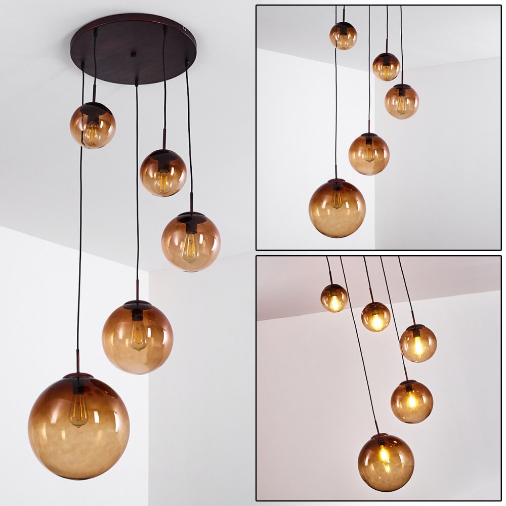 Degevos Hängeleuchte Braun, 5-flammig main product photo