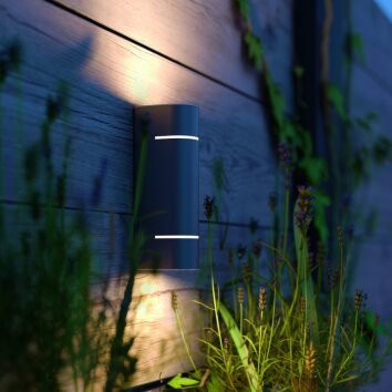 Philips Sunset Außenwandleuchte LED Edelstahl, 2-flammig