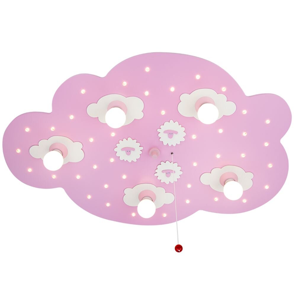Elobra SCHÄFCHENWOLKE Deckenleuchte Pink, 5-flammig main product photo