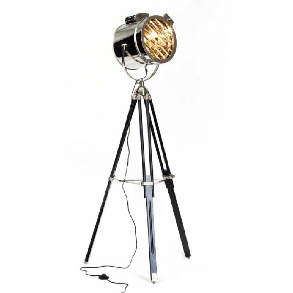 Brilliant Leuchten Cine Standleuchte Chrom, Schwarz, 1-flammig main product photo