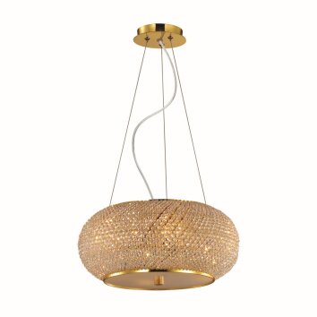 Ideal Lux PASHA Hängeleuchte Gold, Kristalloptik, 6-flammig